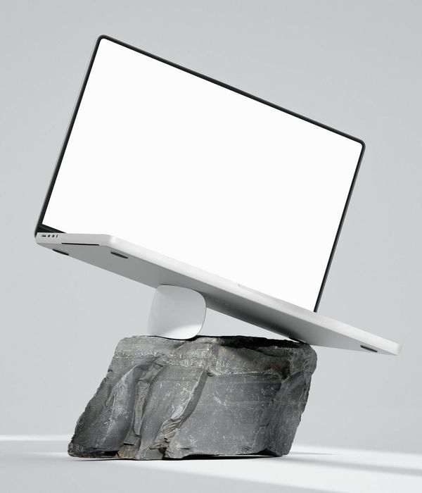Abstract conceptual image of a clean balanced digital workspace environment