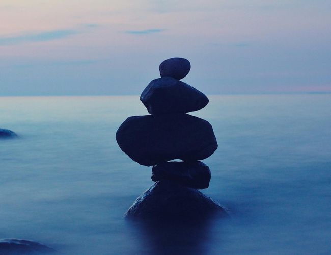 Balanced lifestyle and harmony representation in a minimalist style
